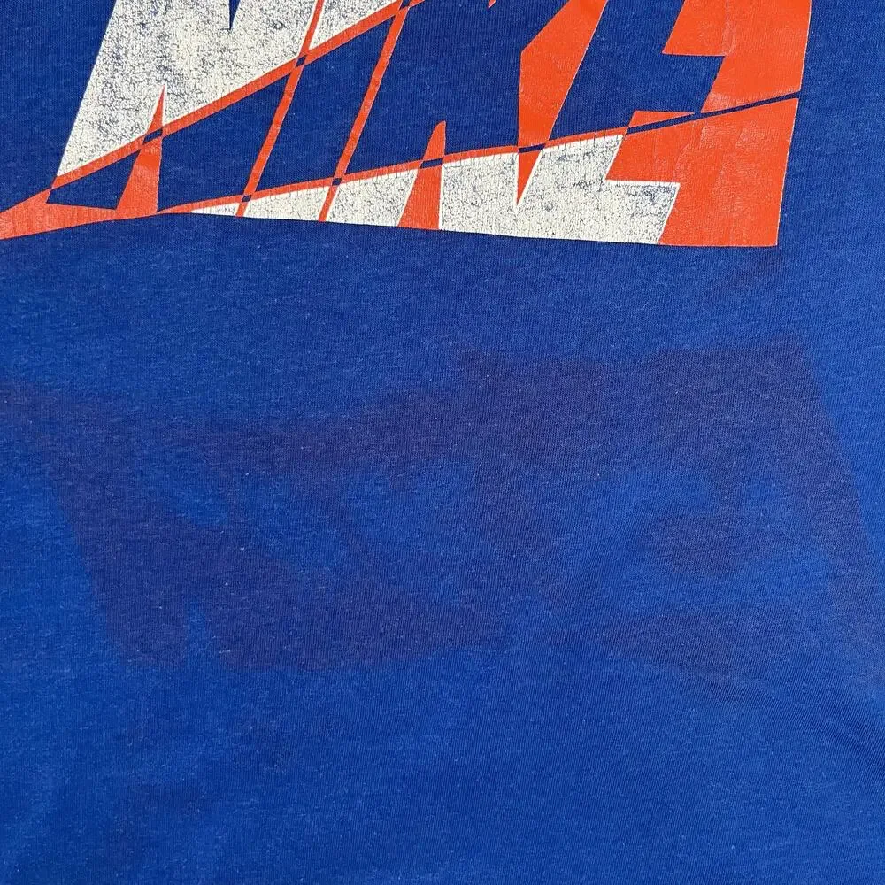 Vintage Nike Tank Top Mens XL Blue Big Graphic Logo Made USA Athletic 80s 90s